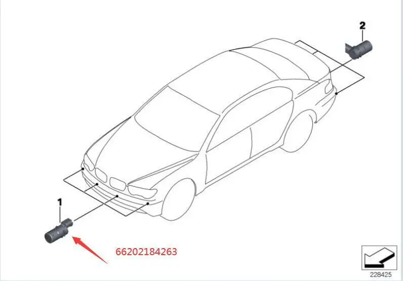 4PCS 66202184263 PDC Parking Sensor For BMW E66 E65 730 735 740 745 2001-2005