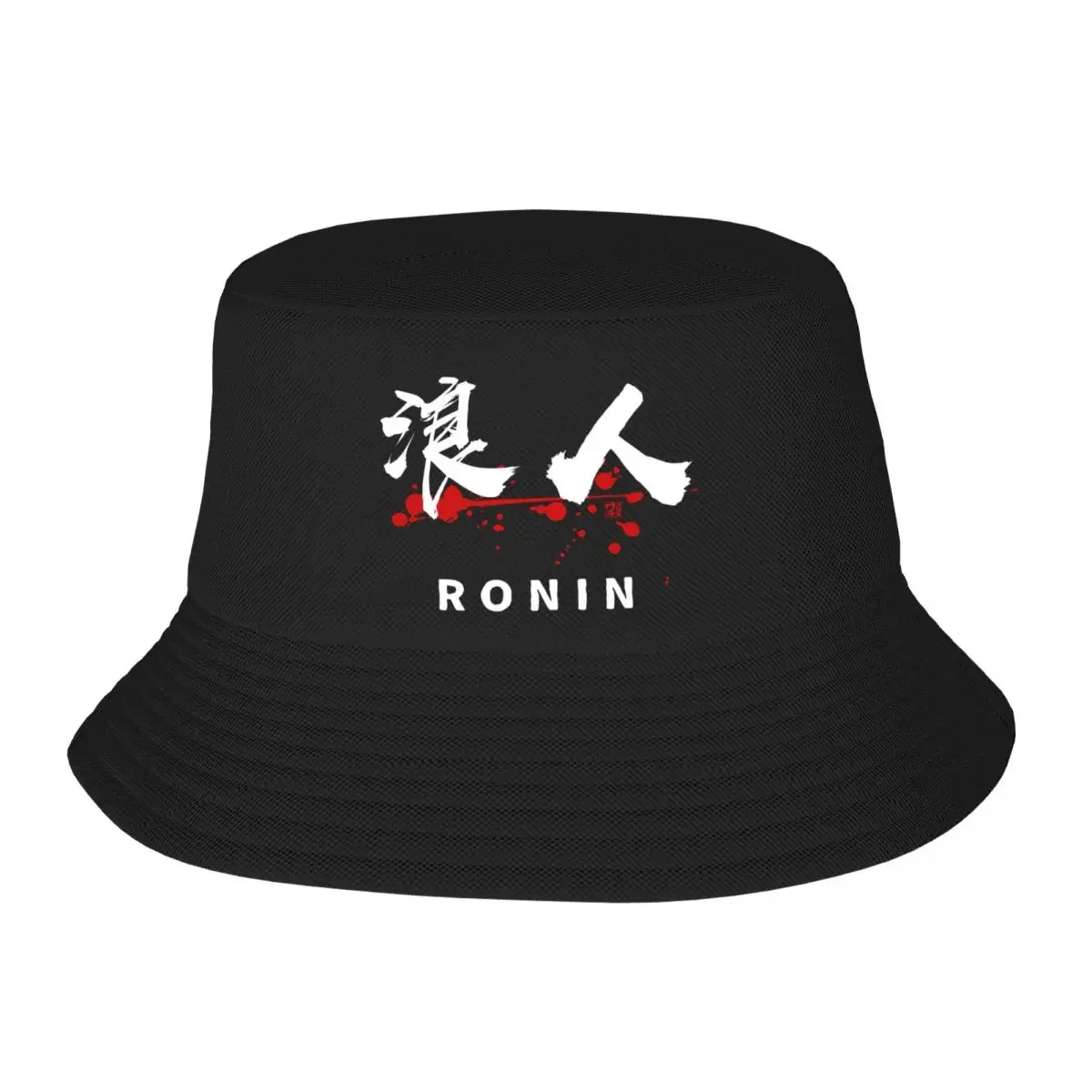 Custom Ronin Kanji Symbol Calligraphy Bucket Hat Women Men Japanese Samurai Beach Sun Summer Camping Cap