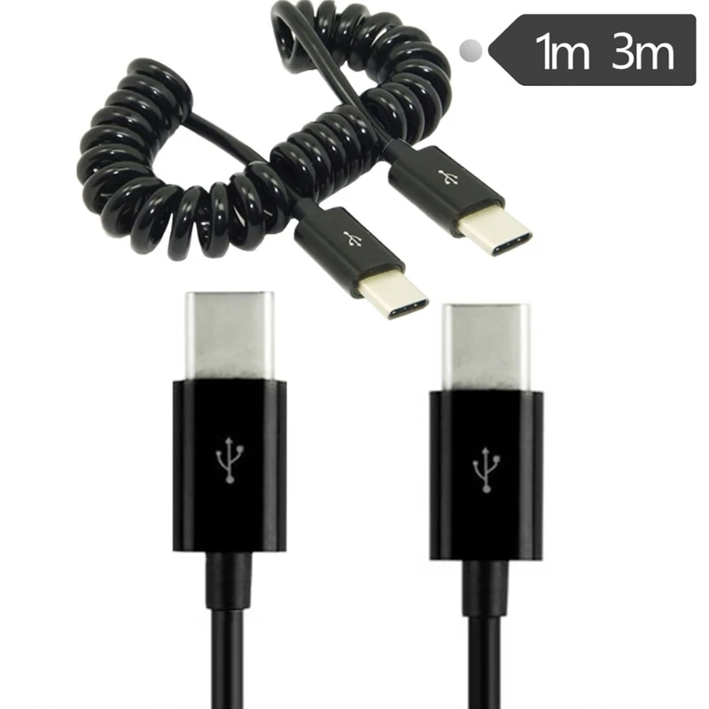 شحن سريع ومزامنة البيانات مع كابل شحن ملفوف من النوع C إلى النوع C