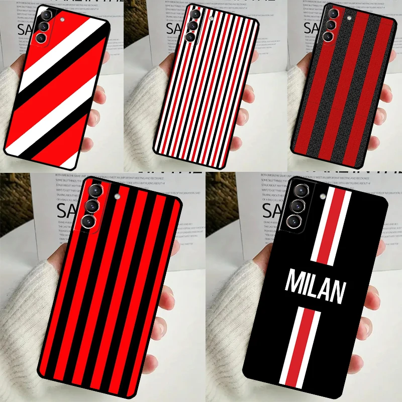 Milan Stylish Stripe Design Case For Samsung Galaxy S22 S23 S24 Ultra Note 20 10 S8 S9 S10 Plus S21 S20 FE Soft Cover