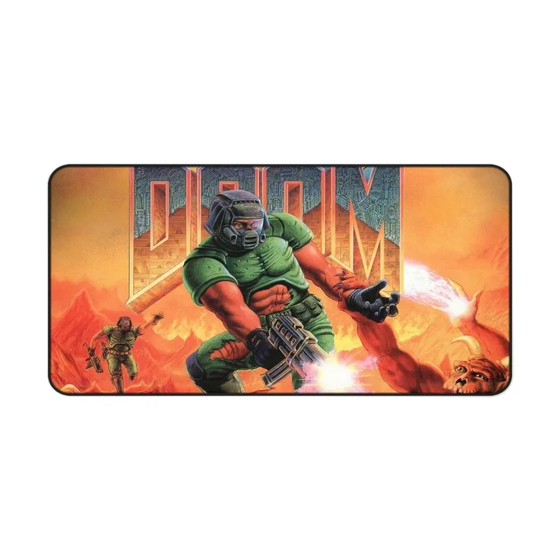 لوحة ماوس الألعاب DOOM: حصيرة مكتب LED RGB، هدية للاعبين #4