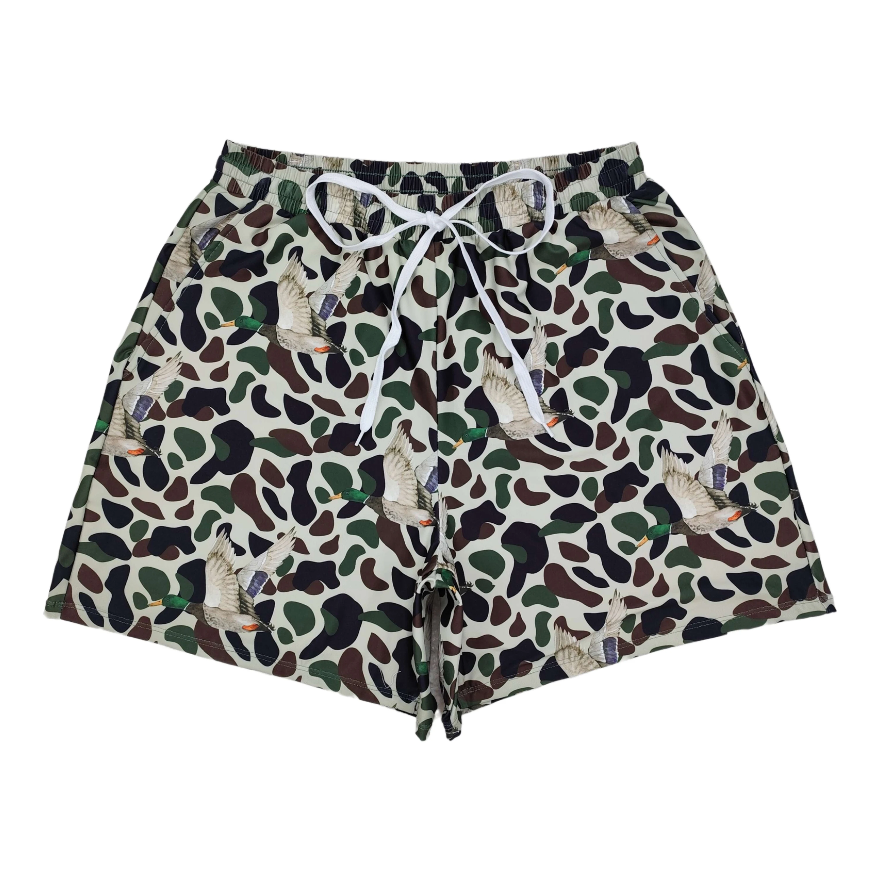 Wholesale Adult Men Summer Ducks Western Swimming Trunks Camo Pockets Beachwear Bottom Shorts Hunting Swimwear Clothing