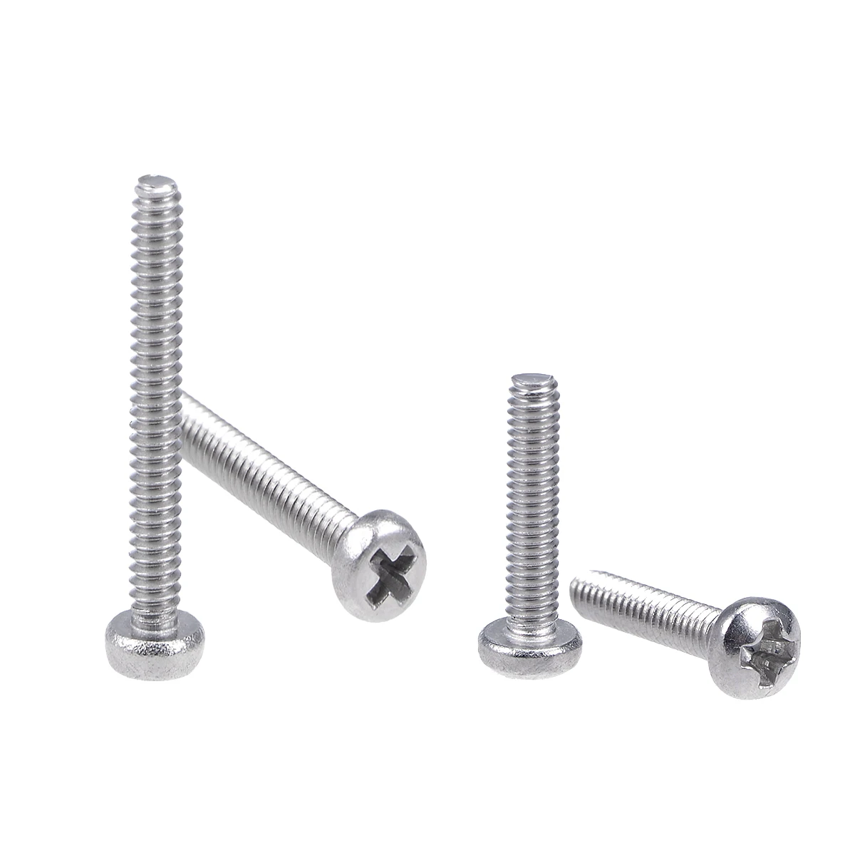 Uxcell 30/50/60/100pcs M1.6 M2 M2.5 304 Stainless Steel Phillips Cross Head Screws Pan Head Screw Fasteners Bolts Length 3-22mm