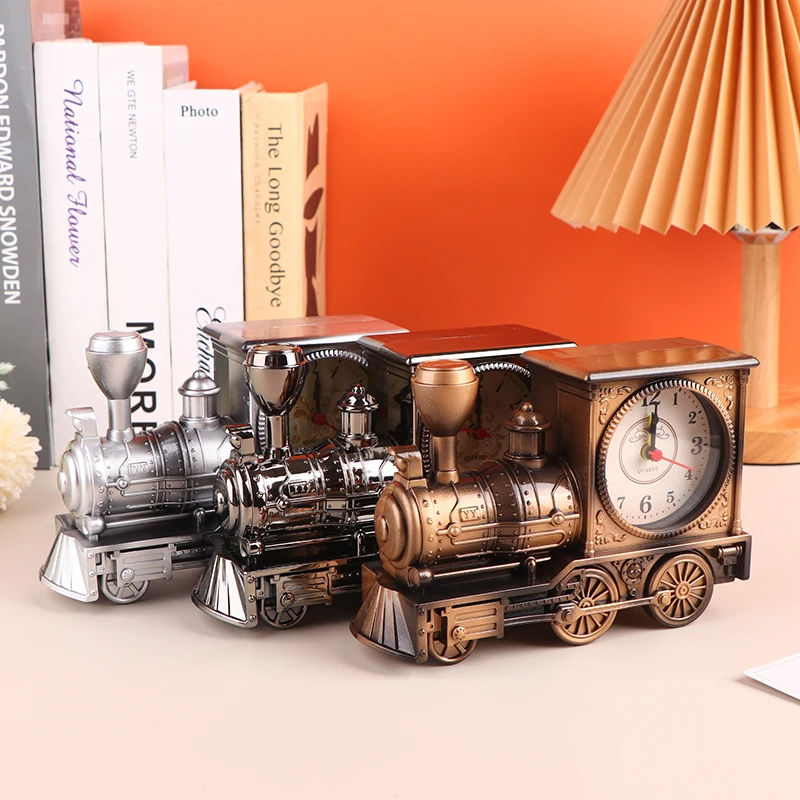 

Креативный локомотивный поезд будильник античный дизайн двигателя настольное украшение