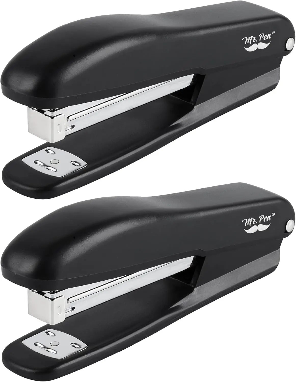 

2-Pack Black Desk Stapler Set with 200 Staples, 20 Sheet Capacity for Office Use