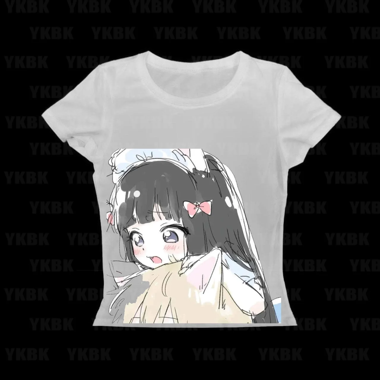 Y2k Women Emo Kpop Goth 90s Vintage Goth Anime Girl printing Baby Tees Clothes Clothing Baby Tees Tops Women's T-shirts Harajuku
