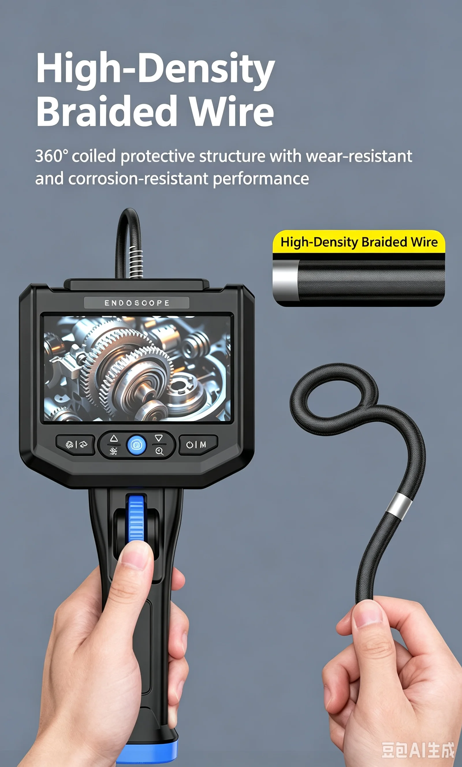 5Inch IPS Screen 2MP 1080P 6mm 360Degree Articulate Rotation Steering Industrial Endoscope Inspection Microscope Camera