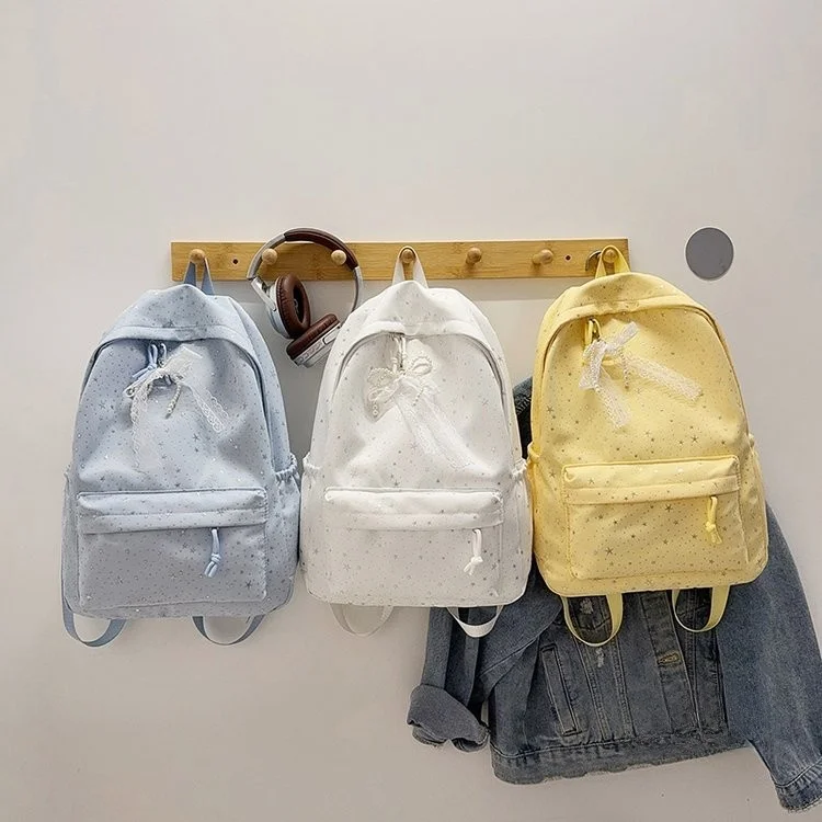 Korean Style Star College Casual Lightweight Large Capacity Backpack Leisure Travel Shoulder Bag for Middle And High School S...