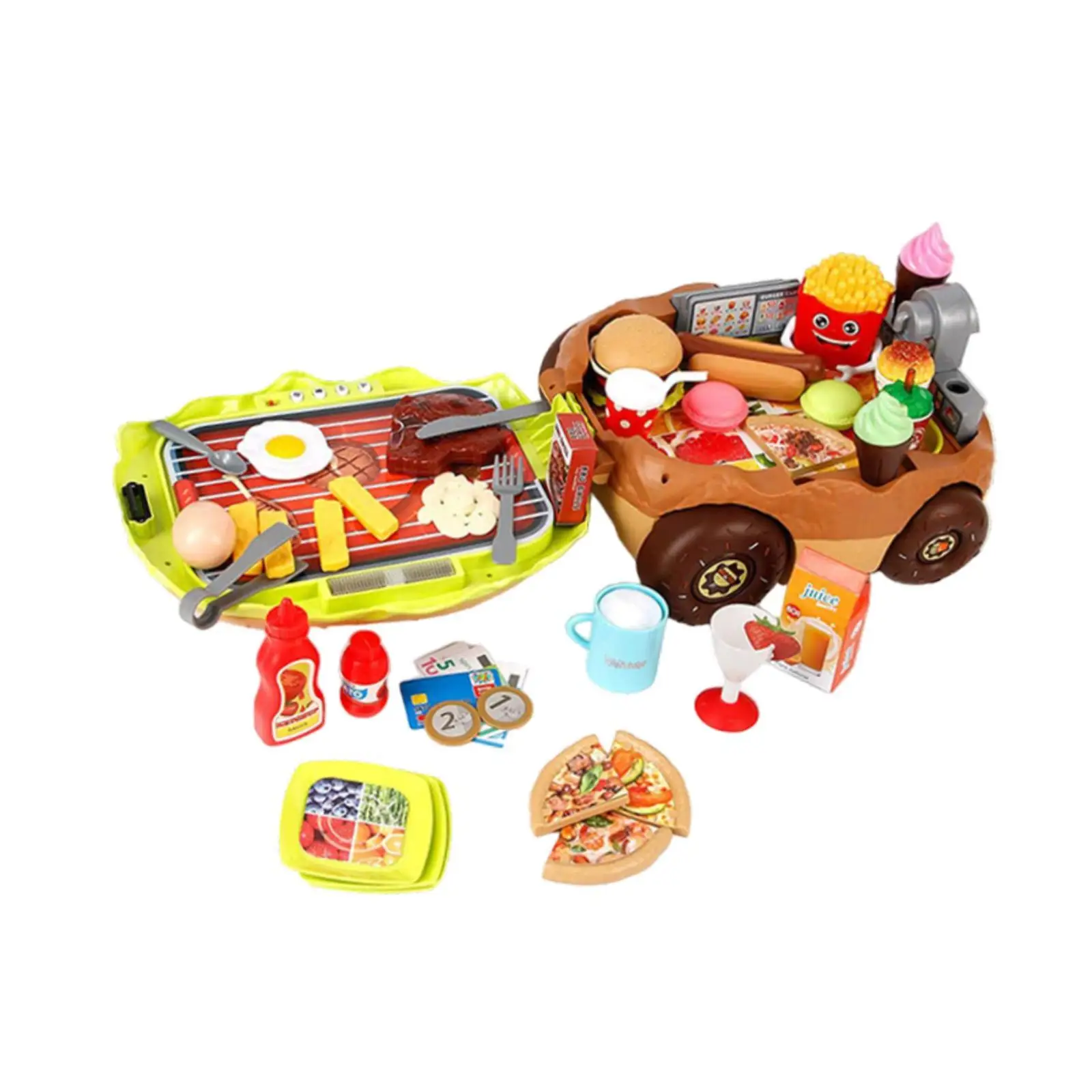 59 Pieces Burger Shop Toys Fast Food Play Set for 3 4 5+ Years Old Gifts