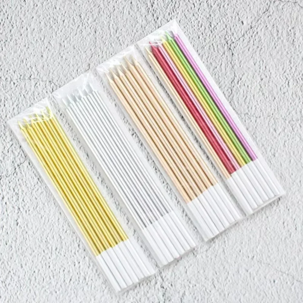 6 stücke Lange Bleistift Geburtstag Kerze Kuchen Dekorieren Lieferungen Kreative Party Bunte Kerze Kuchen Topper Set Backen Dekorationen Werkzeug