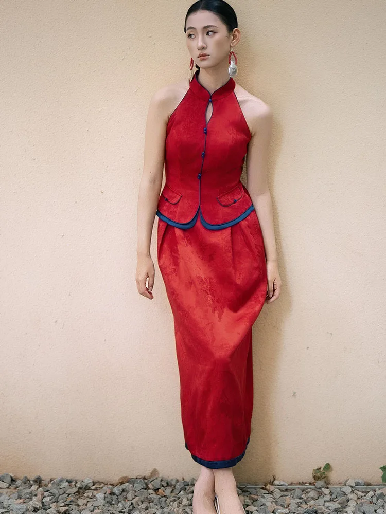 

Ele Red Chinese Sle Wedding Dr Women's Morning Robe High-End Design Sensation Marriage Ceremony Long Dr