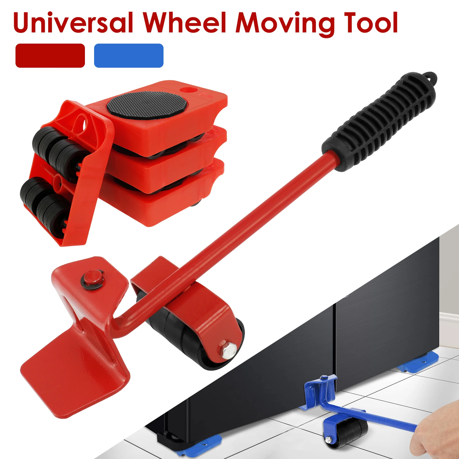 Furniture Mover Tool Set Adjustable Heavy Stuffs Furniture Moving Sliders Transport Roller Wheel Furniture Lift Mover Tool