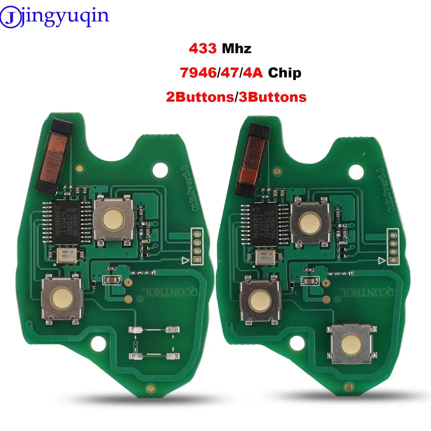 

jingyuqin 30ps For Renault Clio Scenic Kangoo Megane PCF7946 / PCF7947/4A Chip 2/3BTN Car Remote Key Circuit Board Suit