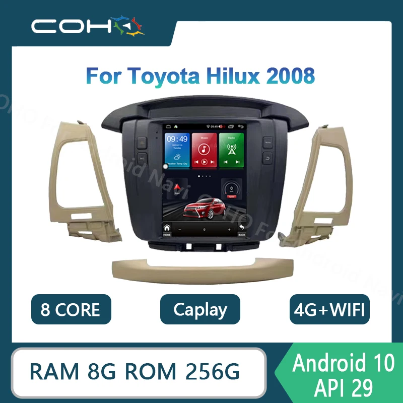 

For Toyota Hilux 2008 car radio Android 10 1024*768 RAM 8GB ROM 256GB Car Multimedia Player Android navigation