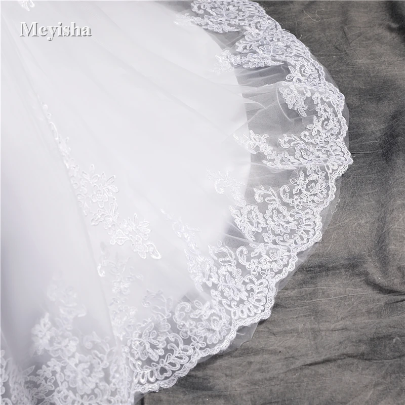ZJ9034 New Luxury Beading Brush Train Lace Up detachable Straps Wedding Dress For Bridal Sexy Strapless Applique Gown image 4