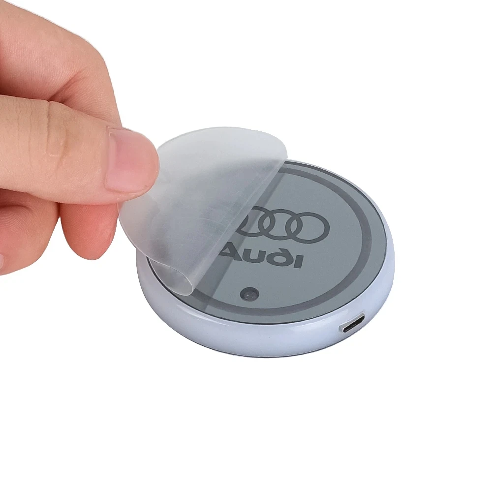 2PCS Led Car Badge Luminous Coaster Water Cup Holder Pad Emblem Accessories For Audi Sline A3 A4 B8 8P B9 B6 A5 A1 A6 Q3 Q5 Q7 view 2
