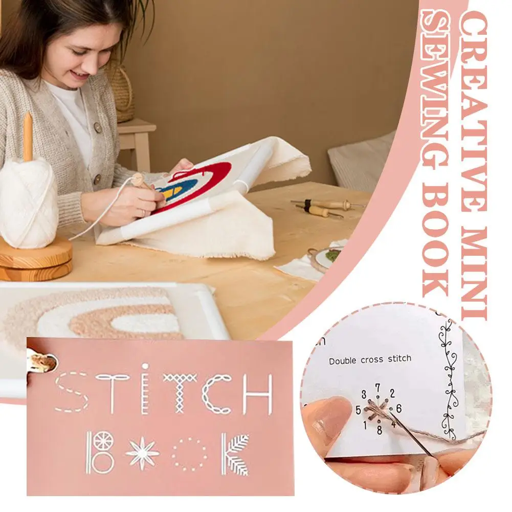 Creative Mini Sewing Book For Beginners Backstitch And Straight Stitches Sewing Cards Guide Handmade Sewing Accessories Kit