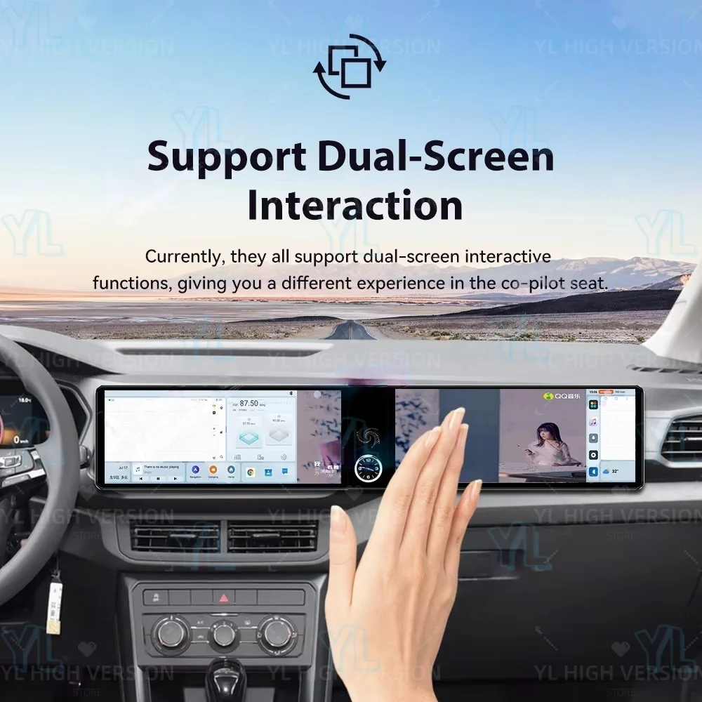

Головное устройство Android 13, двойной 12,3-дюймовый сенсорный экран для Volkswagen T-Cross 2019-2023, быстрая загрузка, беспроводной CarPlay и Android Auto GPS Nav