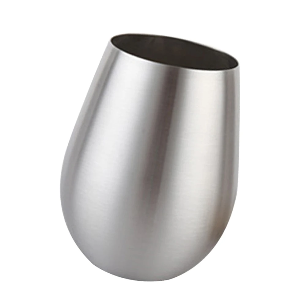 

Stainless Steel Egg-shaped Cup 18 Oz Cold Beer Glass Cocktail Tumbler Shatterproof Dishwasher Safe Freezable