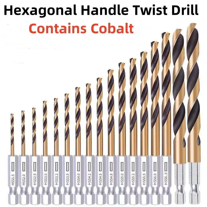 Hexagonal Handle Titanium Twists Drill 1-10mm Electric Drill Screwdriver Drilling Reaming Drill Tool for Wood Plastic Aluminum