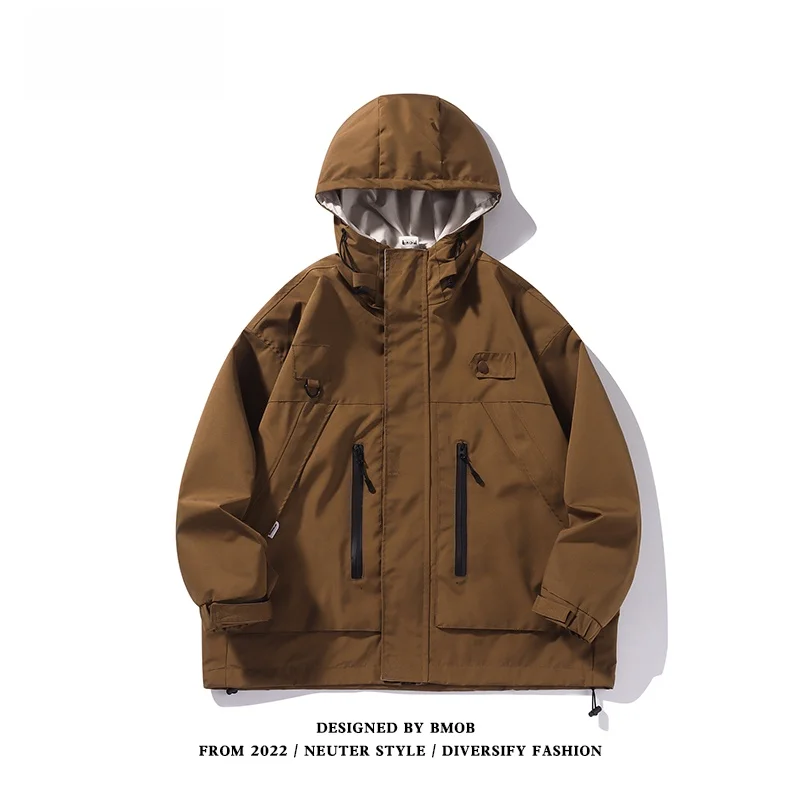 

BMOB Mountain Series Men's Outdoor Waterproof Jaet Casual Workwear Functional Sle Spring Autumn Hooded Zipper ket