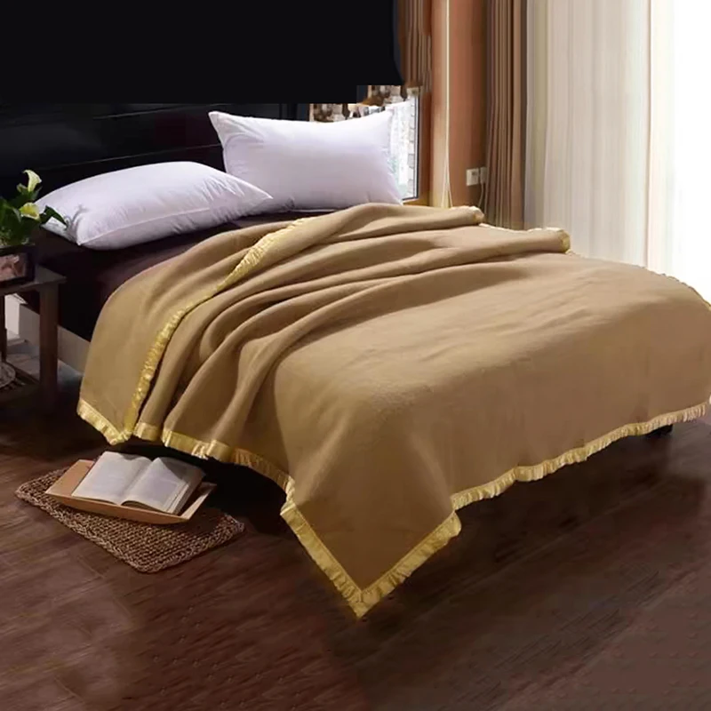100% Wool Blankets 1.5*2/1.8*2/2*2.3m Fleece Blanket Sleeping Warm Comforter Blankets For Winter Adult Children Bedding Camping 3