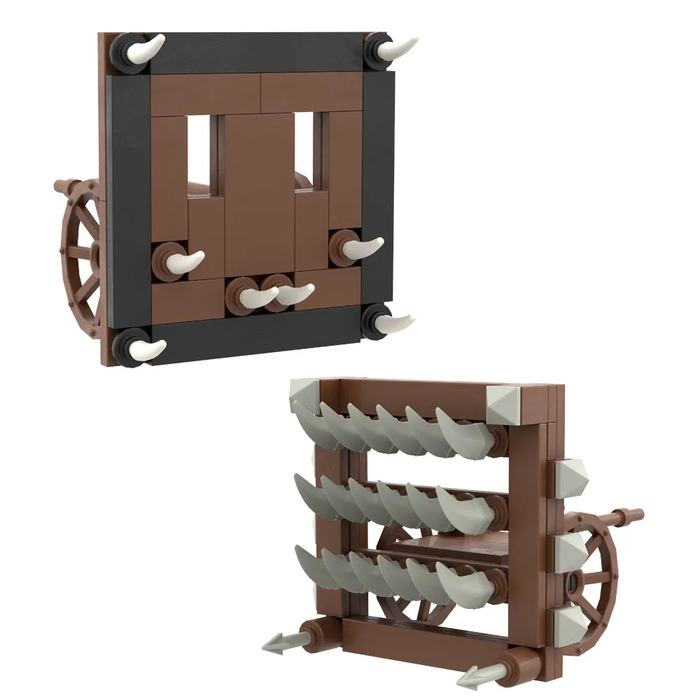 Modèle de siège MOC, modèle d'arbalète, armes médiévales, blocs de construction, chariots, moteurs de siège, briques, pièces, accessoires, cadeaux de bricolage