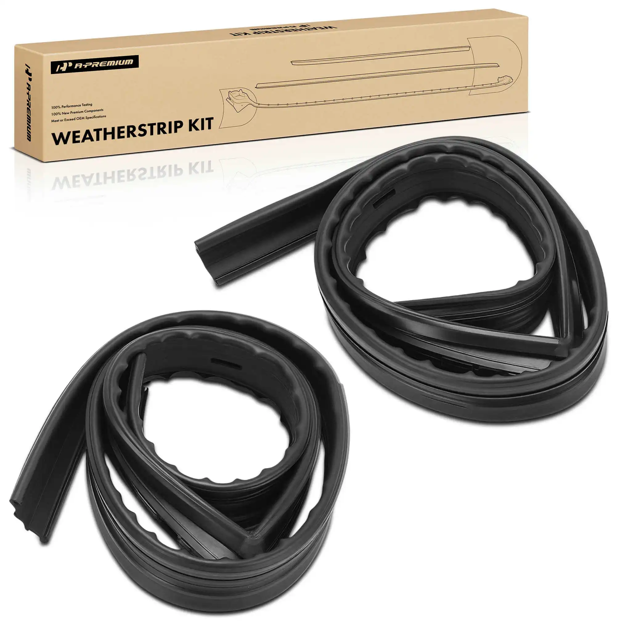 A-Premium 2pcs Front Door Window Glass Channel Weatherstrip Seal for Chevrolet Blazer 1987-1994 GMC S15 1982-1990 Jimmy Sonoma