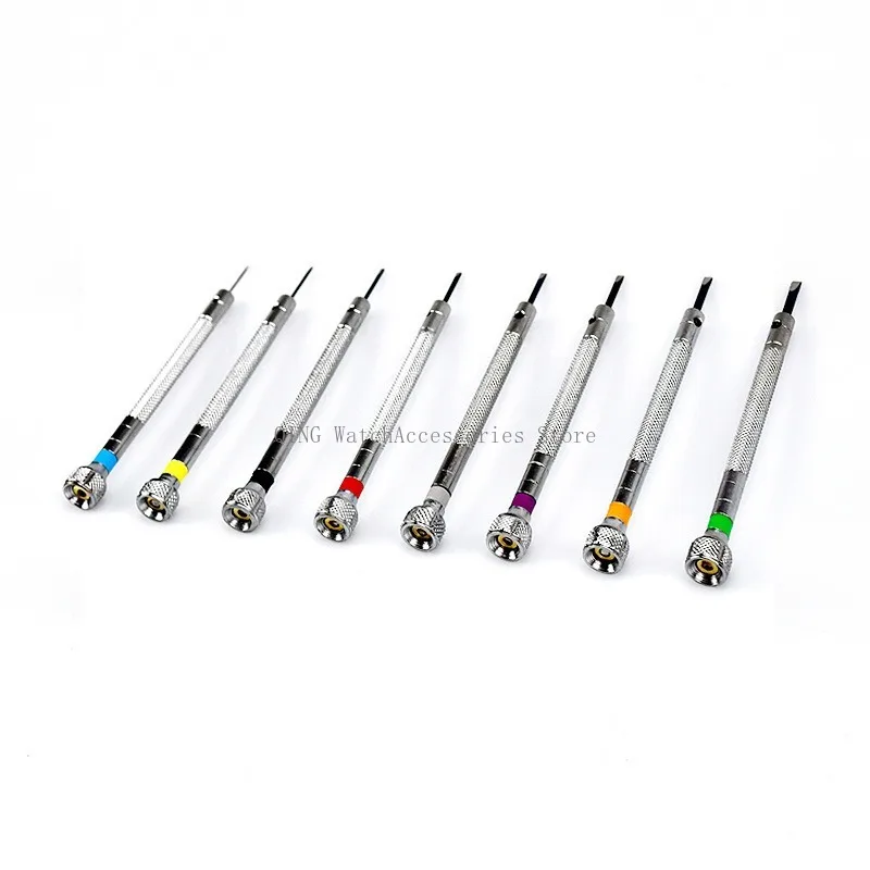 13 قطعة 0.6 مللي متر-2.0 مللي متر ساعة أدوات إصلاح مفك مجموعة شقة رئيس مفك عدة المهنية الفولاذ المقاوم للصدأ ساعة حركة أدوات