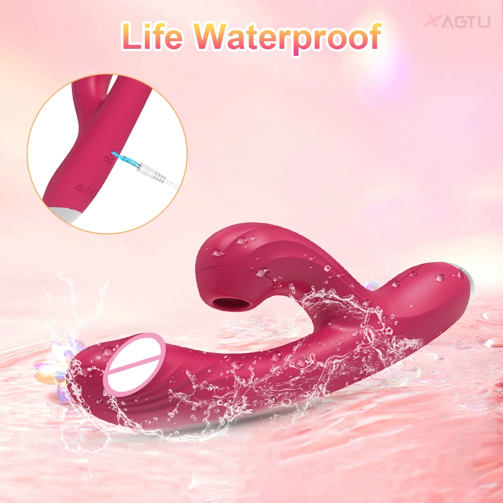 Clit Sucker 2 in 1 Vibrator Dildo for Women G-Spot Clitoris Vacuum Stimulator Heating Dildo  Female Sex Toy Adults Goods