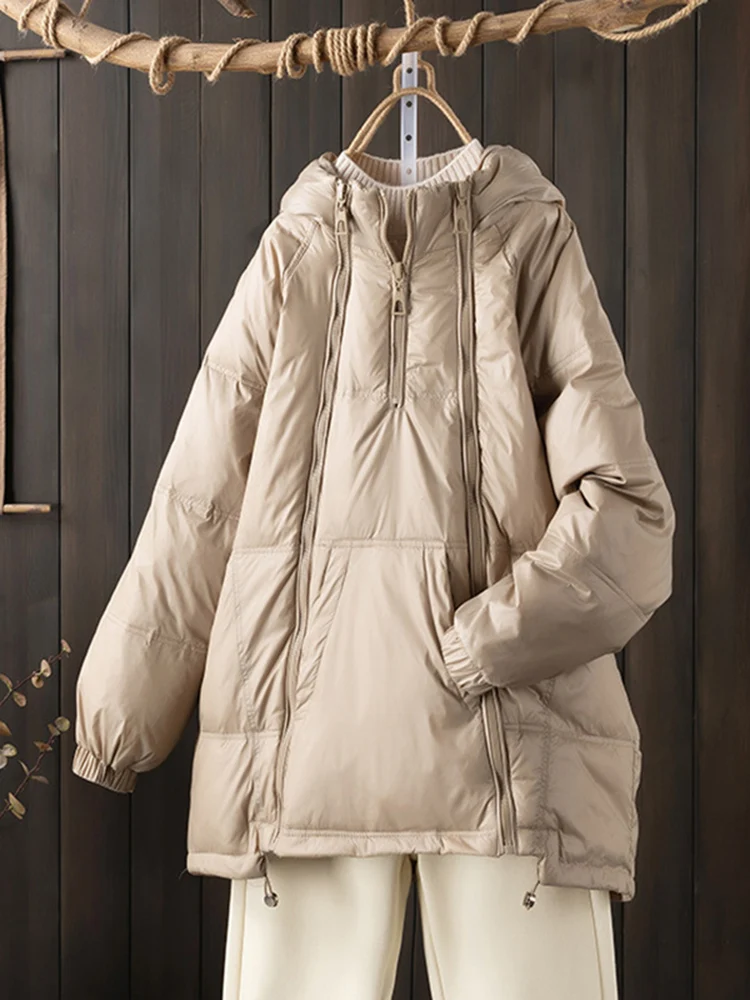 SEDUTMO Winter Fashion Duck Down Hoodies Coat Women Oversize Casual Warm Jackets Autumn Pocket Basic Parkas ED1748