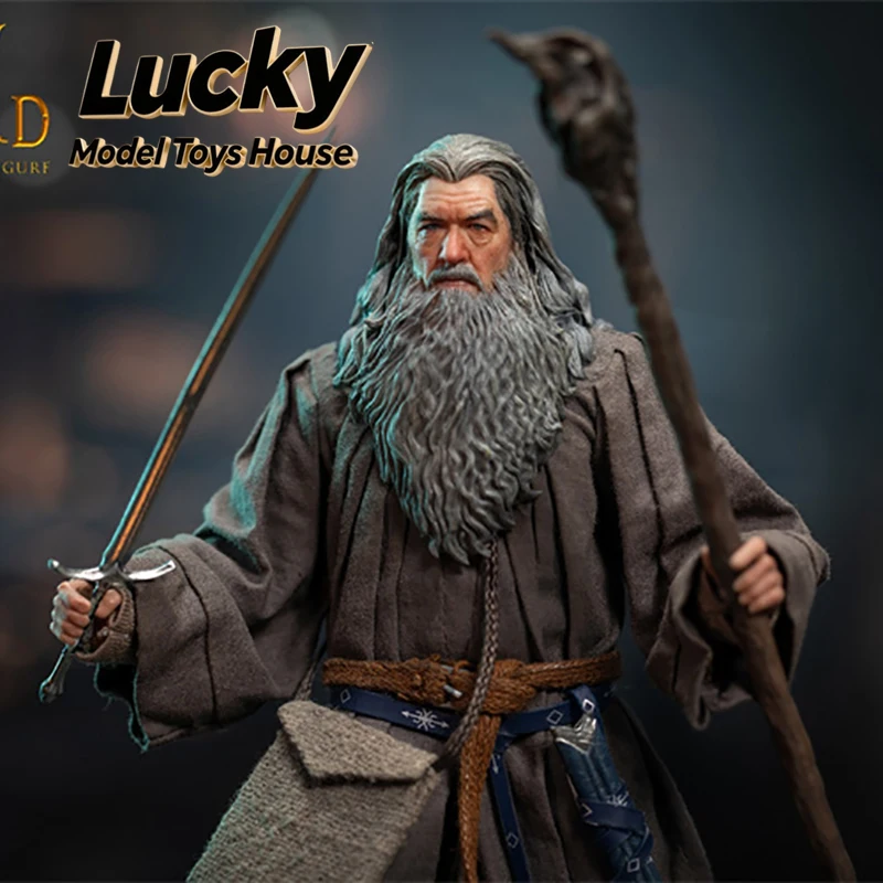 

Hell Cat Studio DYM202401A 1/12 Glue Hair Gray Robe Wizard Cloth Action Figure Fiction Novel Elder Man 6inch Soldier Model