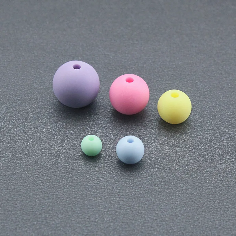 6-14mm Macaron Color Matte Round Acrylic Loose Beads For Jewelry Bracelet Necklace Crafts Making DIY Clothing Sewing Supplies