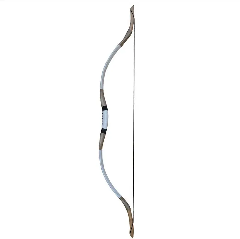 30-70lbs White Archery Hunting Traditional Recurve Bow Wooden Mongolian Cow Leather Longbow for Outdoor Hunting or Shooting