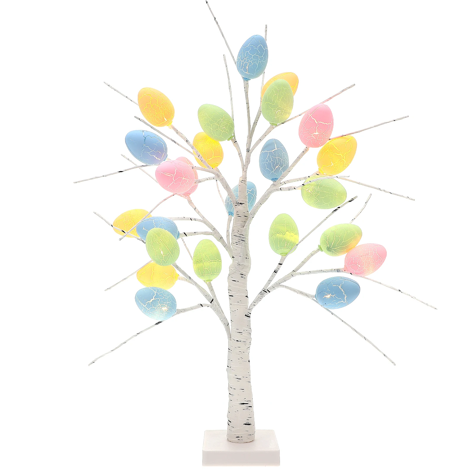 

24 Head LED Cracked Egg Tree Decor Bedroom Bar Coffee Shop Table Light Plastic Indoor Light Trees Centerpiece Study