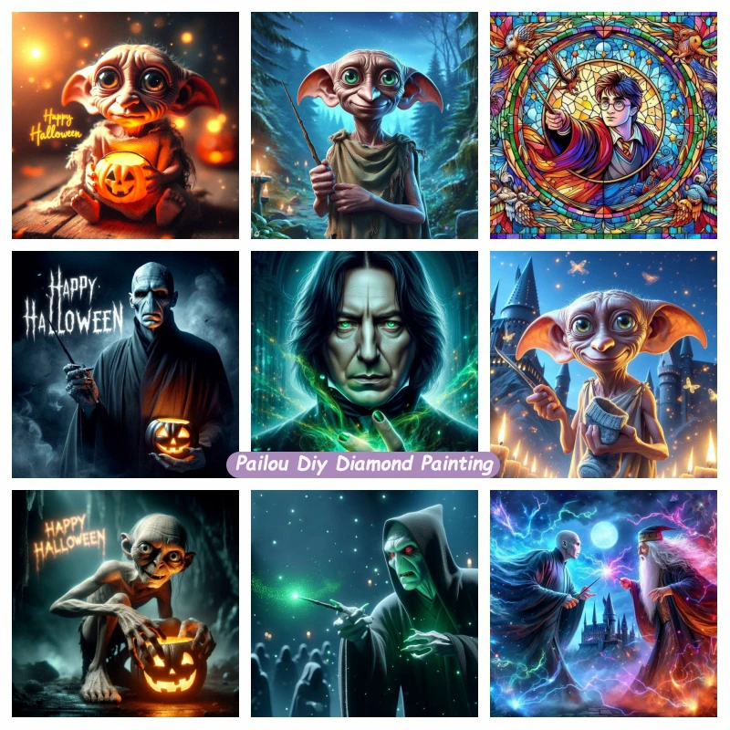 Halloween Dobby Elf Lord Voldmort 5d Diy Diamond Painting Art Fantasy Severus Snape Magic World Cross Stitch Mosiac Home Decor