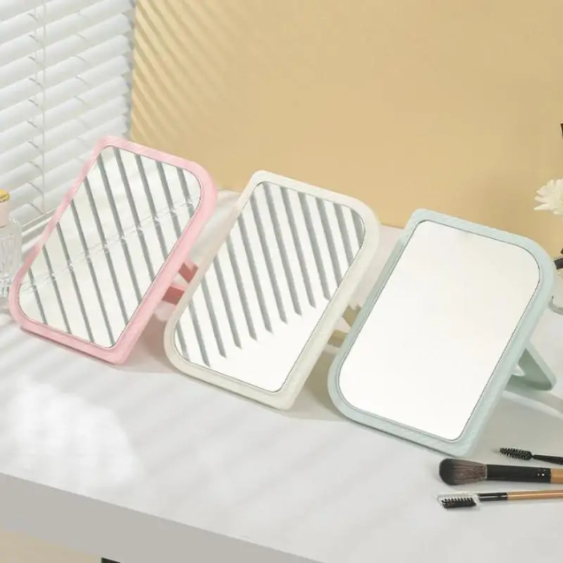 Quadratischer Schminkspiegel mit Lupe, hochauflösender, zusammenklappbarer Desktop-Schminkspiegel, mehrfarbiger tragbarer Schminkspiegel