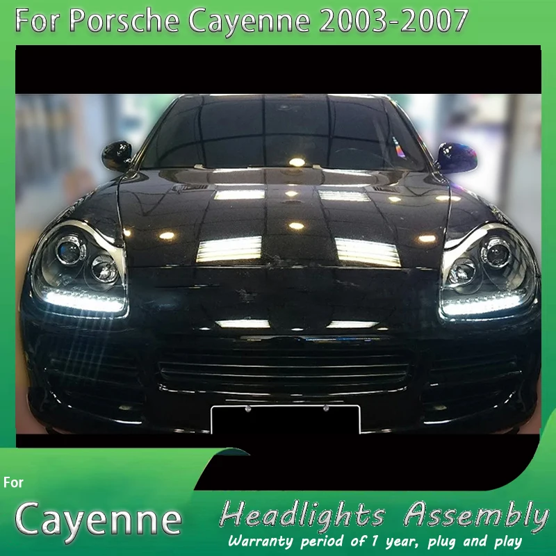 

Car Styling Headlights For Porsche Cayenne 955 2003-2007 LED DRL Dynamic Signal Lamp Front light Accessories Plug And Play