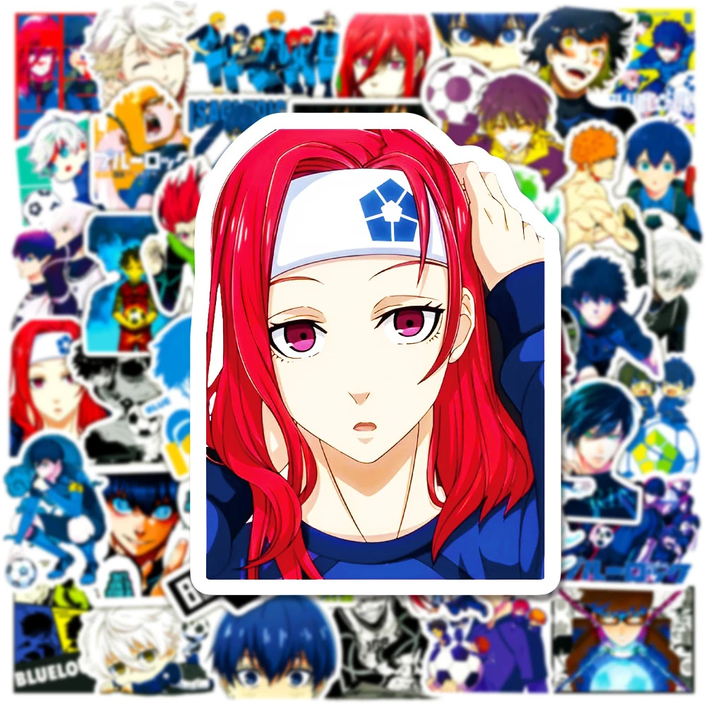 10/30/50 pçs bloqueio azul anime adesivos para crianças brinquedos à prova dwaterproof água graffiti skate portátil caso do telefone crianças dos desenhos animados adesivos packs