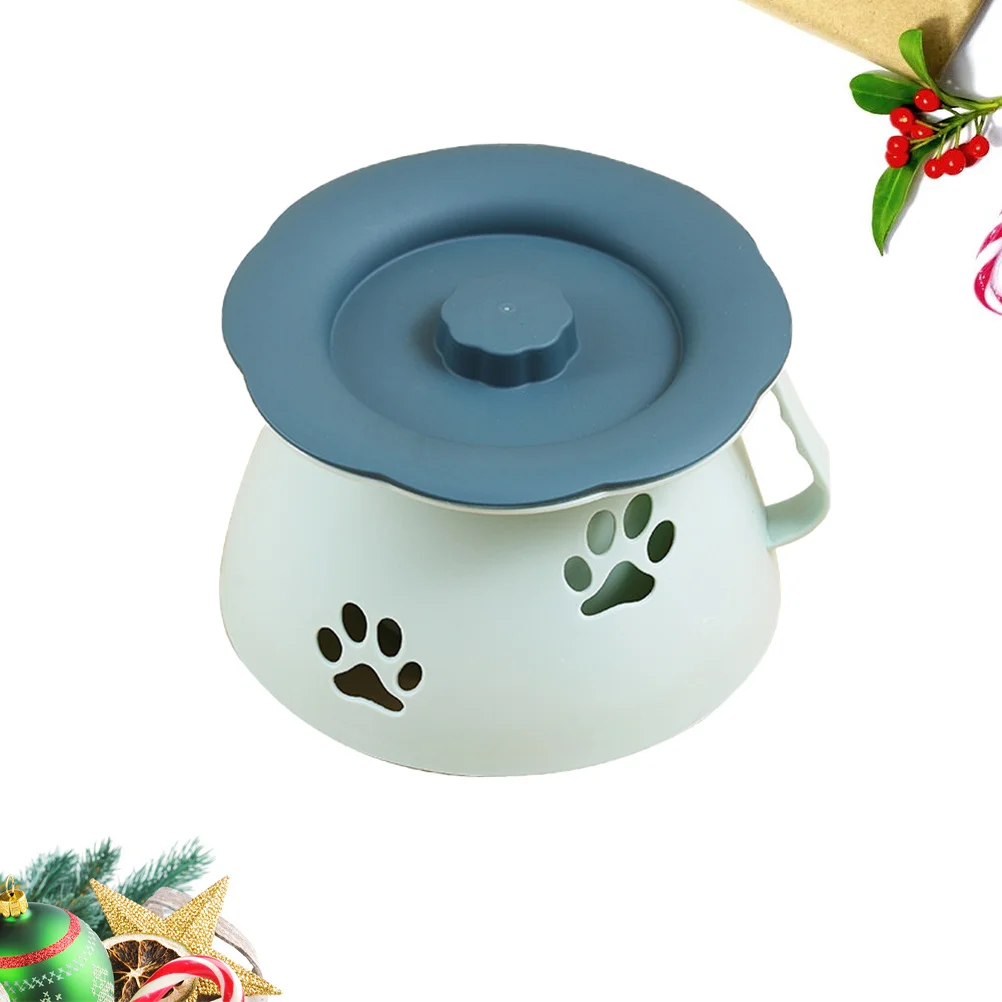 مقعد تدريب للأطفال الصغار من البلاستيك السميك باللون الأزرق السماوي مع غطاء مقبض للتحكم في الرائحة بنمط مجوف #1