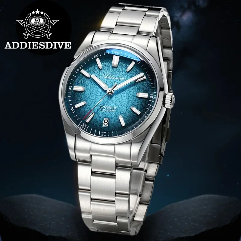 

ADDIESDIVE Top Brand Watch For Men 100M Waterproof BGW9 Super Luminous AD2091 Stainless Steel Automatic Mechanical Watches reloj