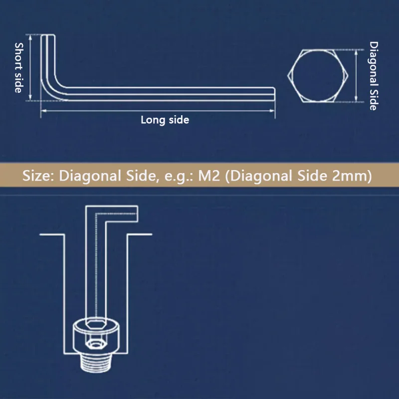 1/2/3/5/10/20Pcs L-Shaped Wrench 304 A2 Stainless Steel Hex Allen Keys M1.5 M2 M2.5 M3 M4 M5 M6 M8 Hexagon Wrench
