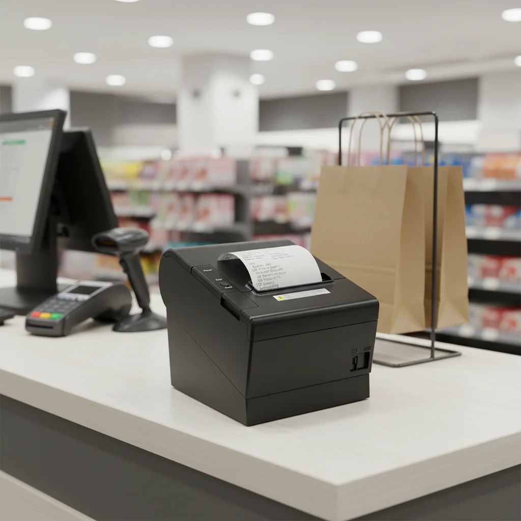 

Горячая распродажа: 80-мм термопринтер для чеков, штрихкодов и QR-кодов для розничной торговли, с денежным ящиком