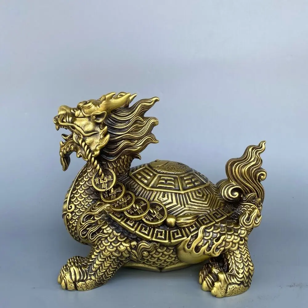 home decor brass sculpture fengshui the Eight Diagrams treasure dragon turtle