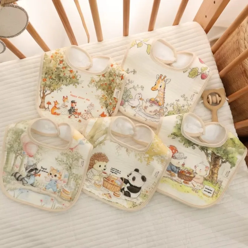 

New Cotton Baby Bibs Adjustable Neck Waterproof Burp Clothes Baby Care Absorbent Eating Protector for Girls Boys