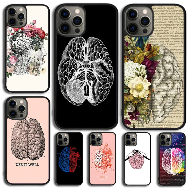 Anatomy Brain Phone Case For iPhone 16 15 14 13 12 Mini 11 Pro Max Plus X XS Max XR Cover Shell coque