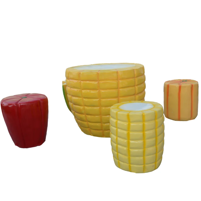 Simulation Fruit Leisure Table and Chair Sculpture Shopping Mall Park Bench Chair