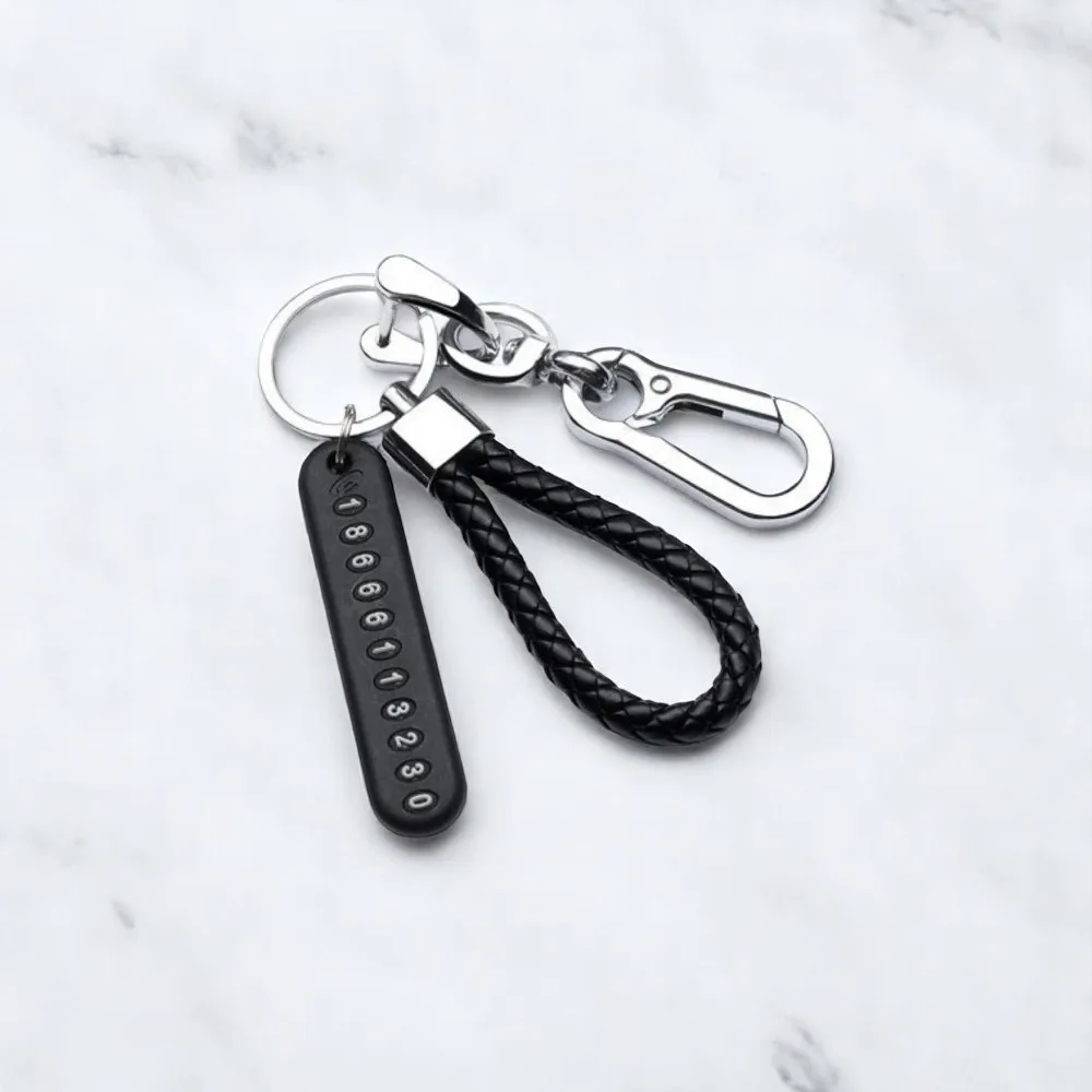 

Modern Car Keychain with Remote Control Braided Lanyard Metal Clip Number Tag Vehicle Keys Secure Organization Daily Essentials