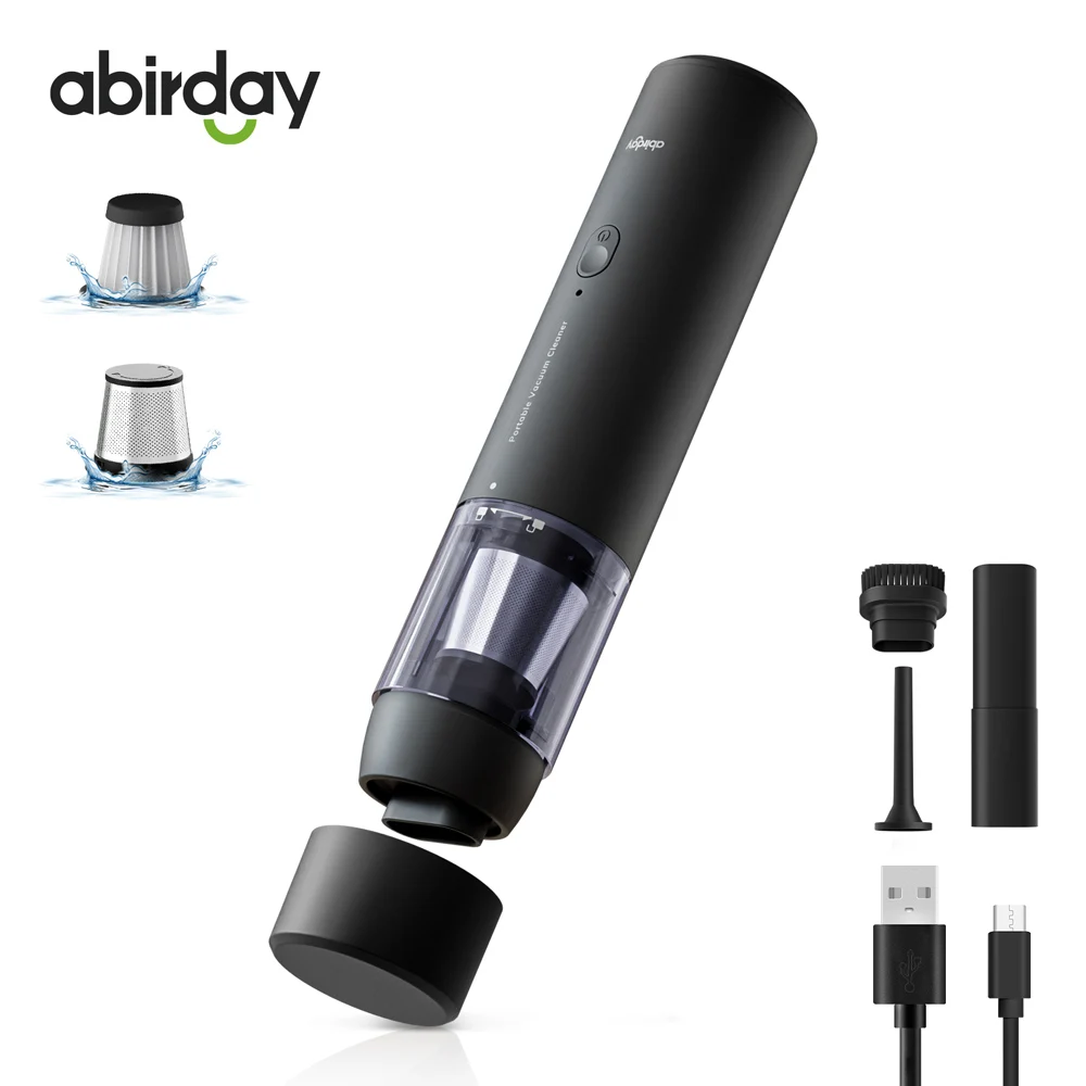 ABIRDAY Cordless Vacuum Cleaner for Laptop & Car,Portable & Multifunctional,USB Rechargeable,Strong Suction,Handheld & Brushless