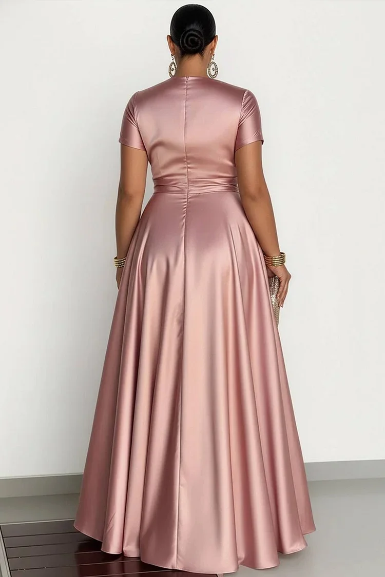 elegant straight cut dresses Majestic Radiant Elegant Shimmering Deep v-neck Evening... smcfashion.com